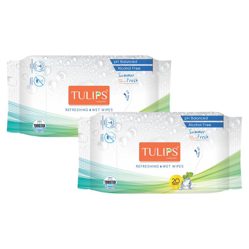 Buy Tulips Refreshing Wet Wipes Summer Fresh Fragrance Online