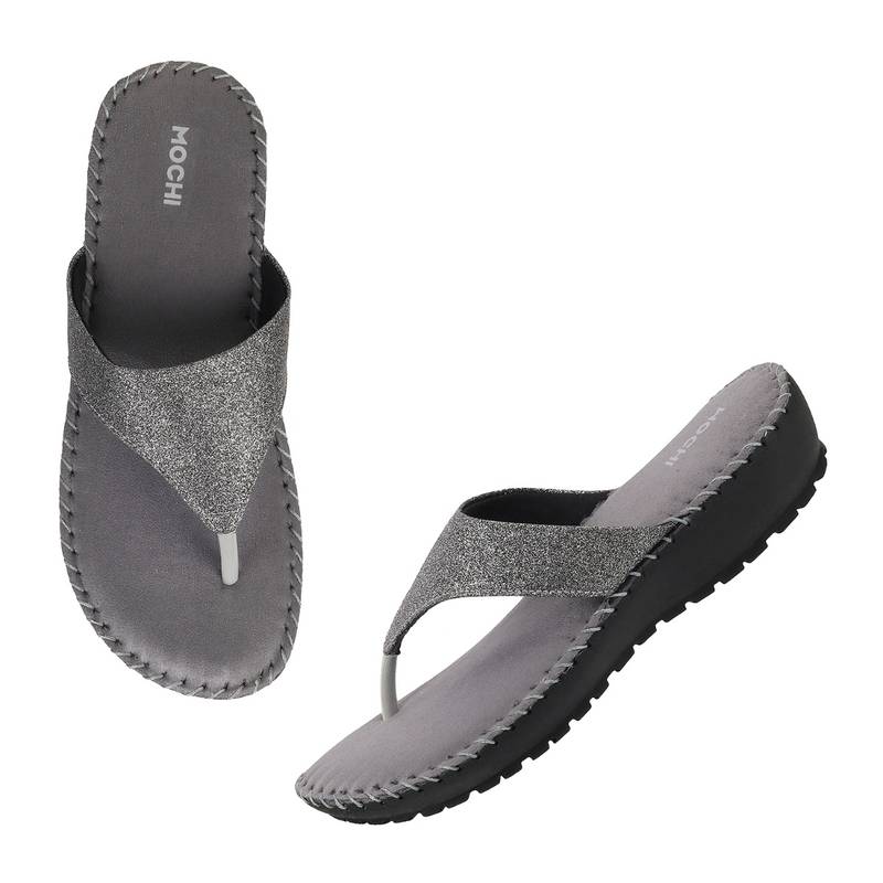 Mochi Womens Gun Metal Wedges Heels (EURO 37)