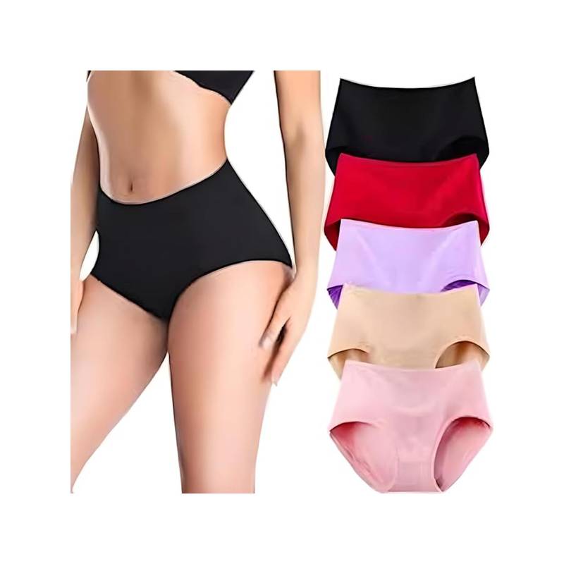 BRACHY Women Seamless Assorted Hipster Briefs Multi-Color (Pack of 4) (L)