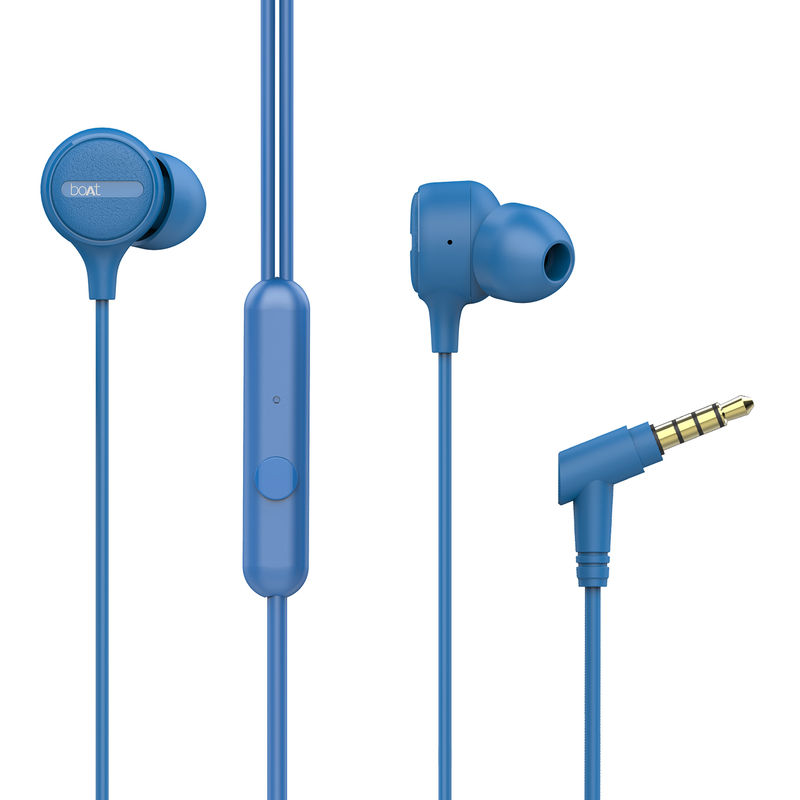 Buy boAt BassHeads 103 N Wired Earphones with Enhanced Bass Integrated Controls Mic Blue Online