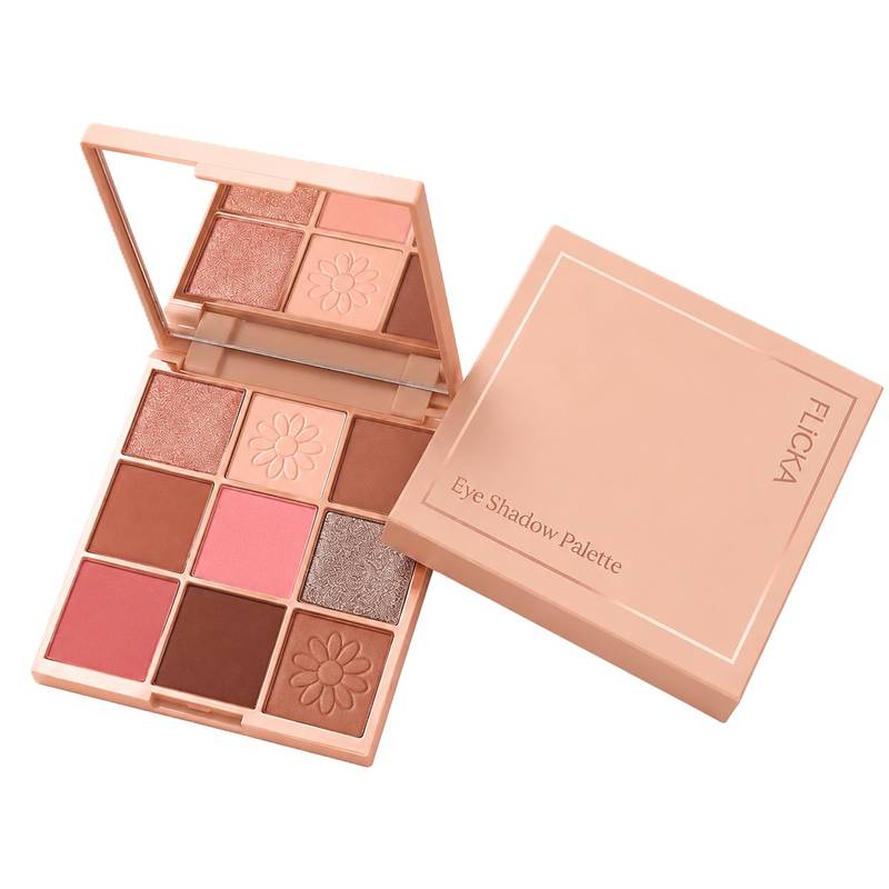 FLiCKA Eye Shadow Palette Intense Pigment Long Lasting Ultra Smooth - 03 Nude Peach