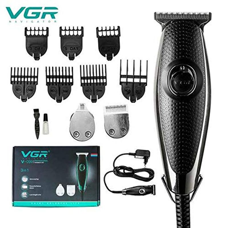 VGR V 099 Zero Adjustable Electric Hair Trimmer, Corded Black
