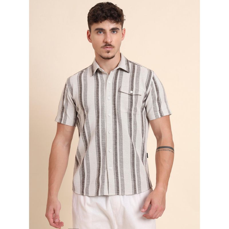 JadeBlue White Cotton Blend Solid Casual Shirt (39)