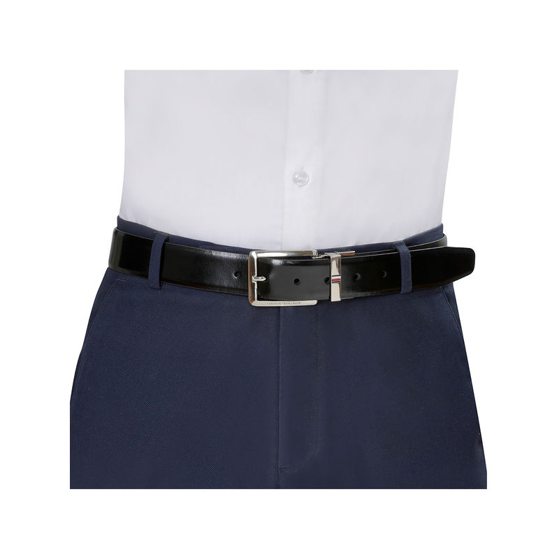 Tommy Hilfiger Keeney Men Leather Reversible Belt - Black & Brown (M)
