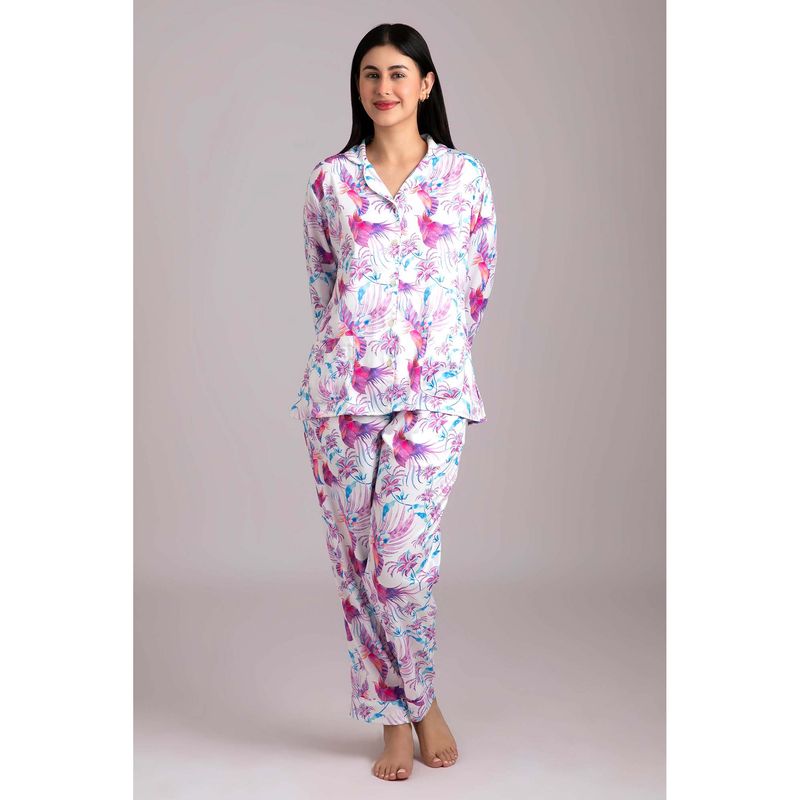 Forty Winks Timeless Ayka White Satin Nightsuit (XS)