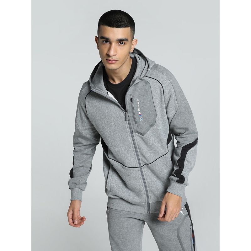 Puma Bmw Mms Hooded Men's Grey Bomber (S)