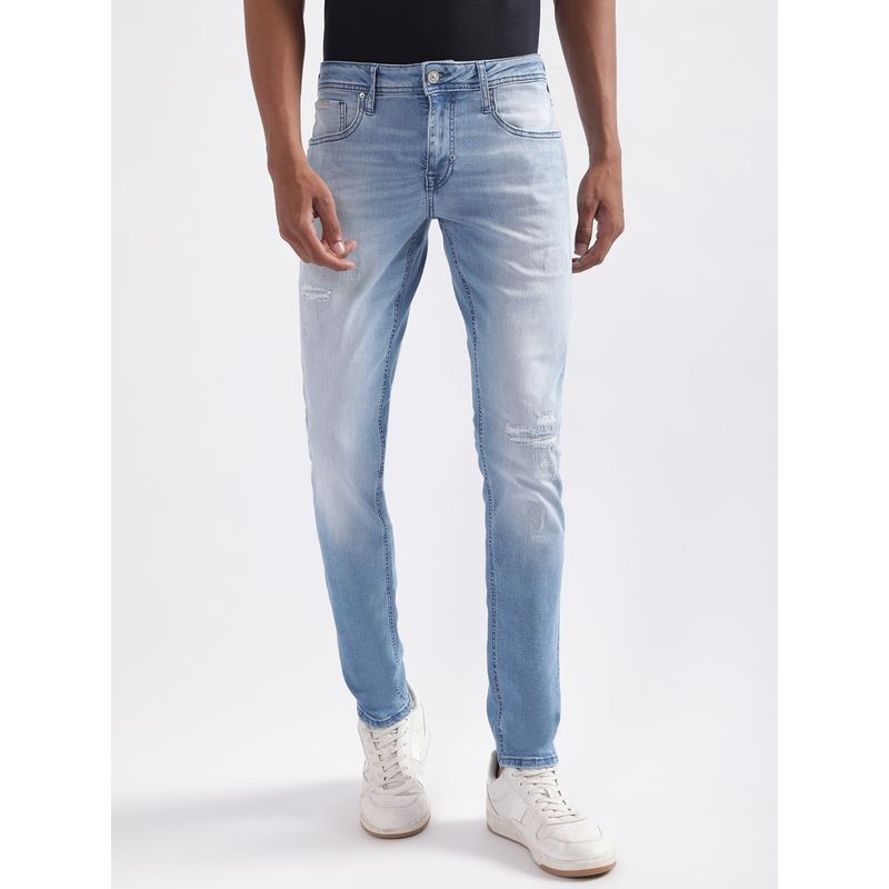 Antony Morato Mens Solid Blue Denim Jeans (34)