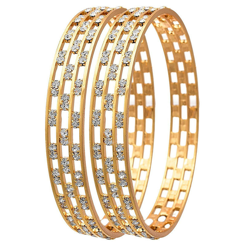 Youbella Jewellery Traditional Gold Plated Bracelet Bangles Set - 2.6