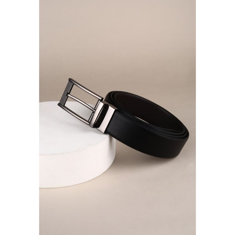Allen Solly Men Black Textured Formal Belt (L)