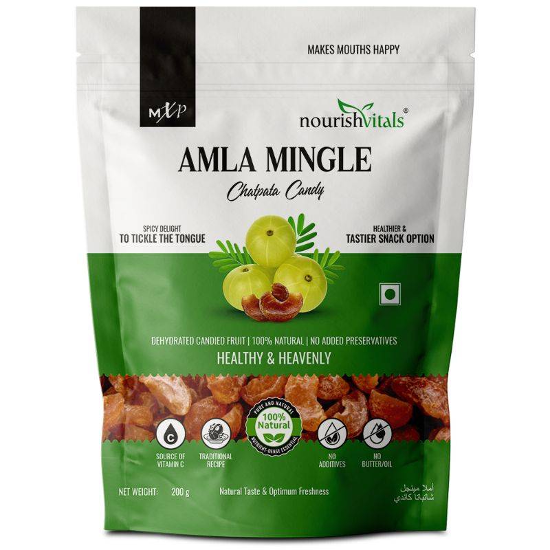 Nourish Vitals Chatpata Amla Mingle Candy, Dehydrated Candies, No Added Preservatives