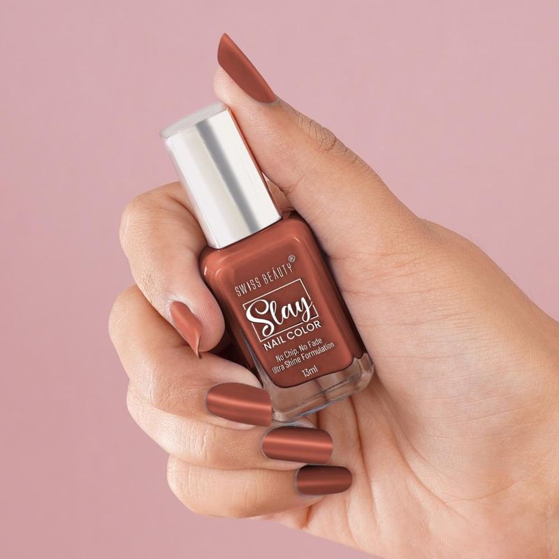 Swiss Beauty Slay Nail Color Ultra Shine Formulation - 33 Rose Wood