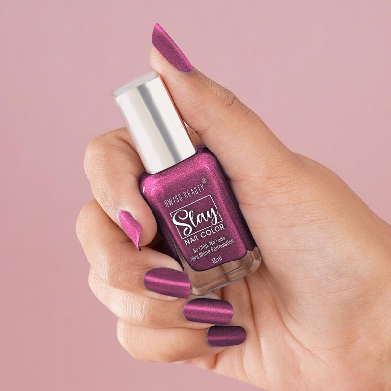Swiss Beauty Slay Nail Color Ultra Shine Formulation - 53 Wine