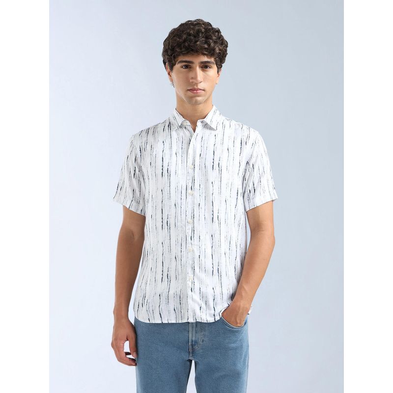 Flying Machine Black Printed Originals Shirt (40)