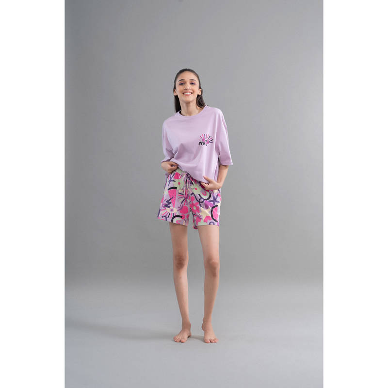 NeceSera Enchanted Purple Cotton Shorts (XL)
