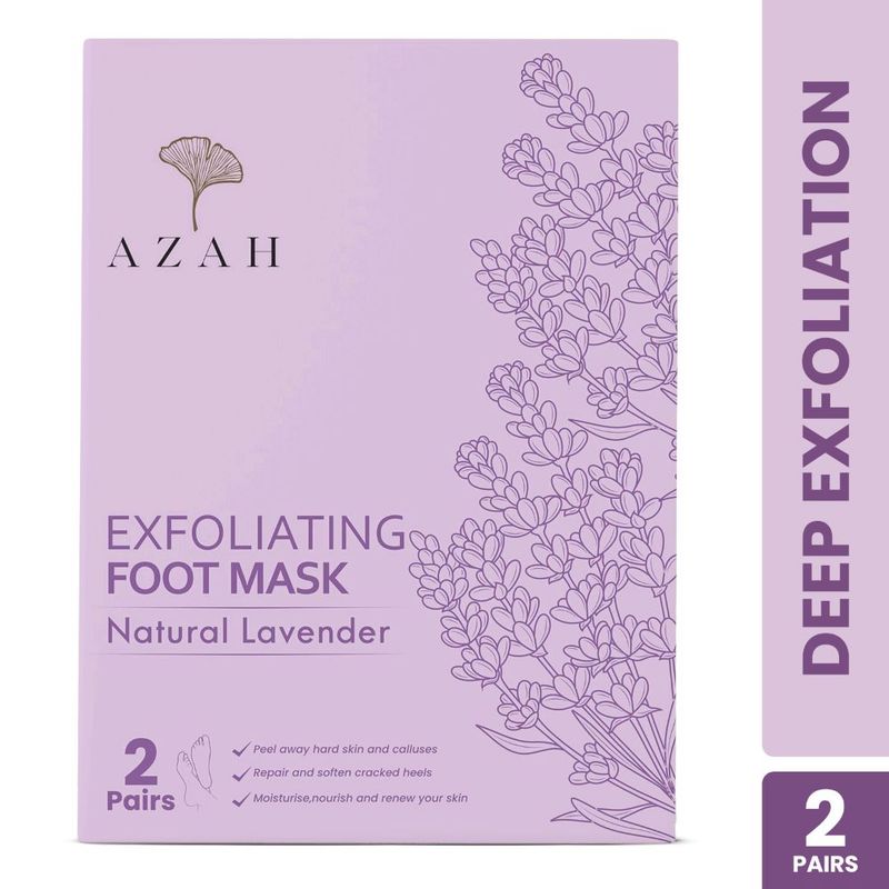 Buy Azah Exfoliating Foot Mask for Cracked Feet Lavender (Pack of 2) Online