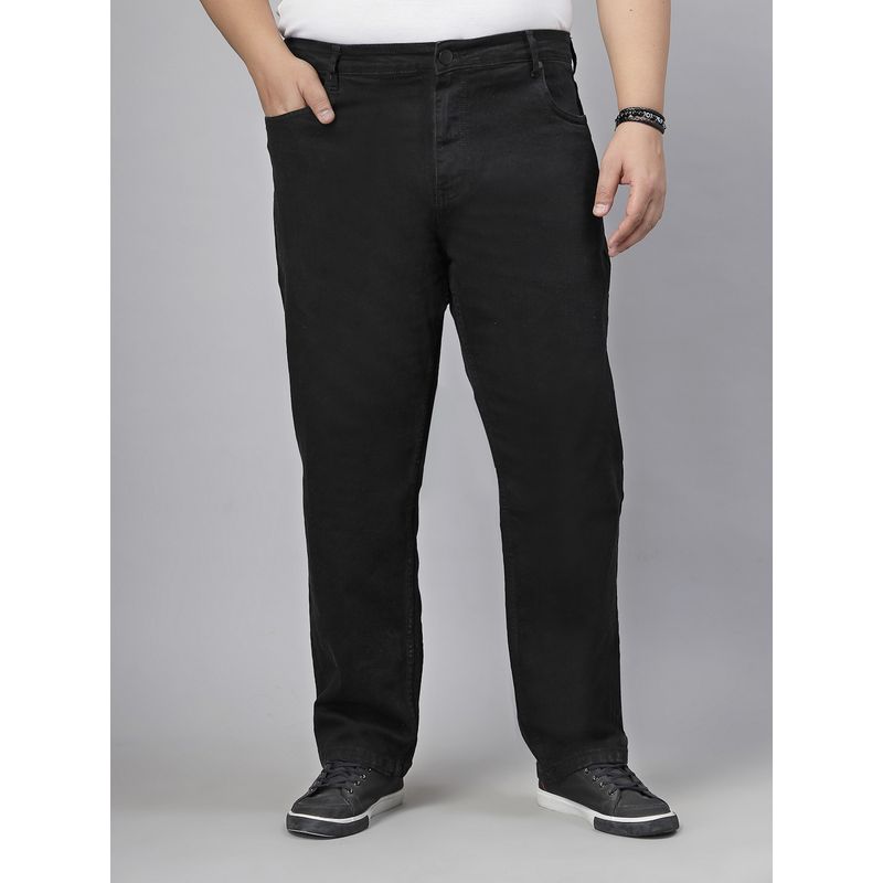 Style Quotient Men's Plus Size Black Tapered Fit Jeans (44)