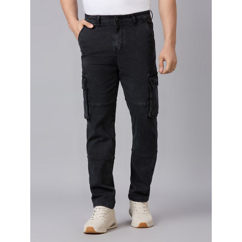 Style Quotient Men's Charcoal Black Relaxed Fit Jeans (28)