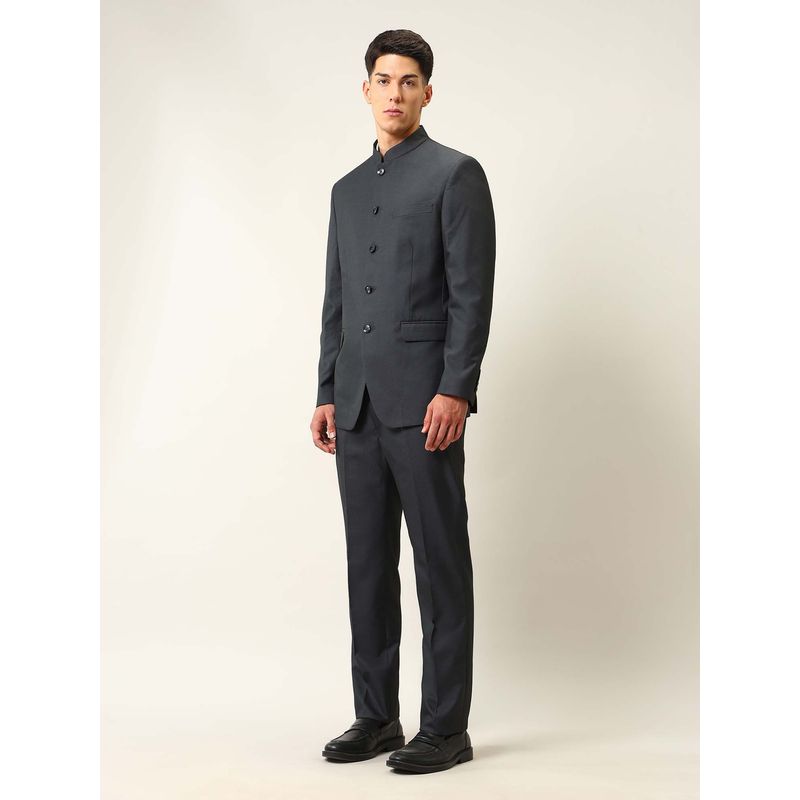 Arrow Grey Tailored Fit Mandarin Collar Ceremony Suit (40)