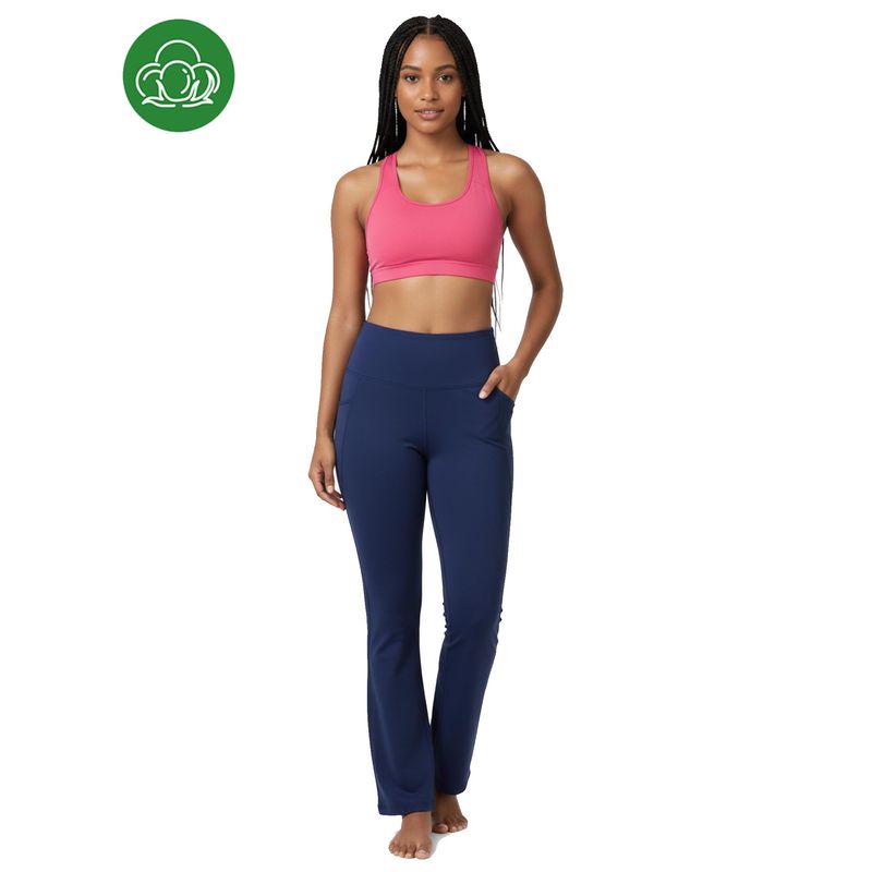 Inner Sense Recycled Fiber Navy Blue Flare Pants (XS)