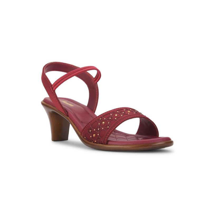 Bata Maroon Women Heel Sandals (UK 5)
