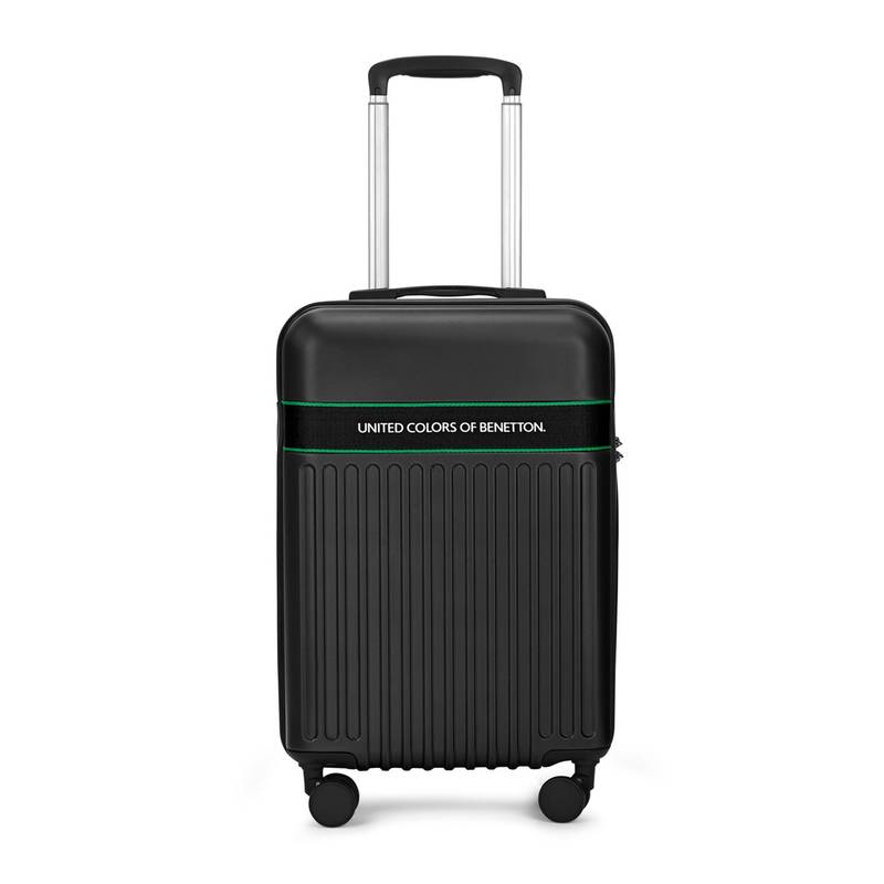 United Colors of Benetton Unisex Hard Luggage Trolley Bag Ionic - Jet Black (S)