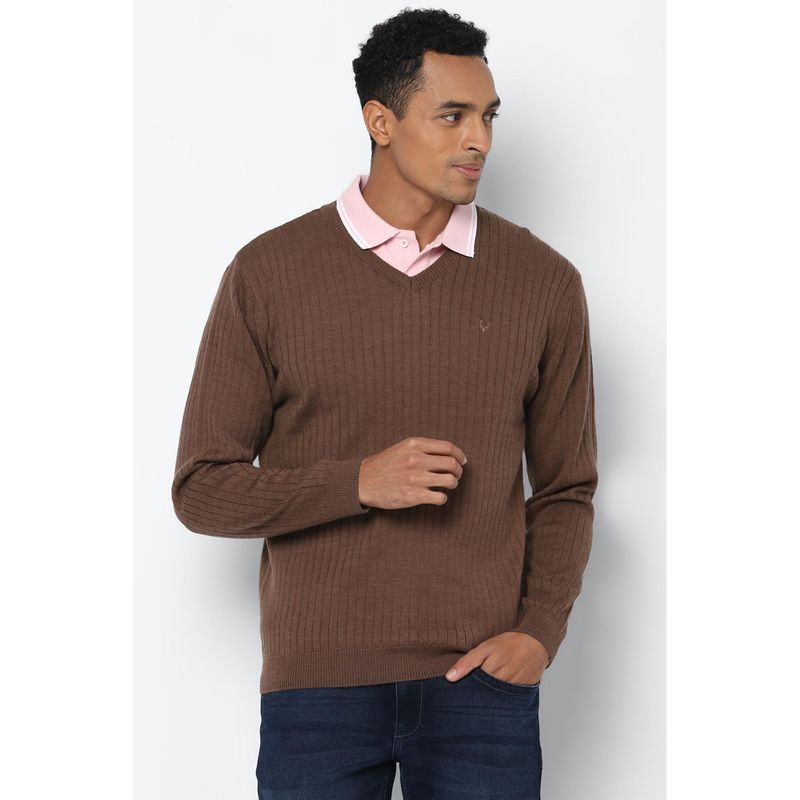 Allen Solly Brown Sweater (2XL)