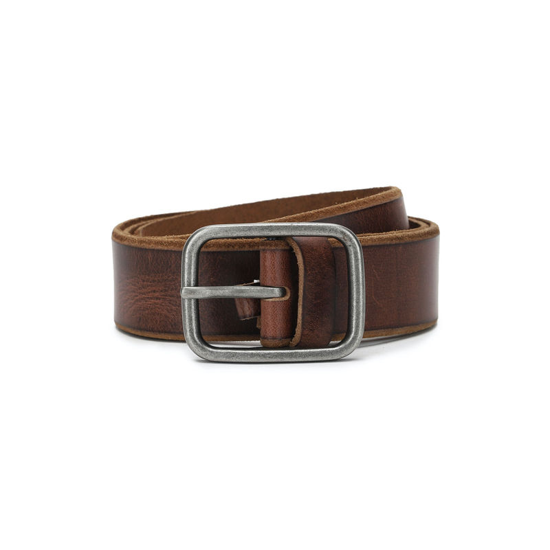 American Eagle Men Brown Raw Edge Leather Belt (36)