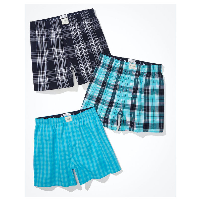 American Eagle Men Multi-Colored Stretch Boxer Short 3-Pack (32)