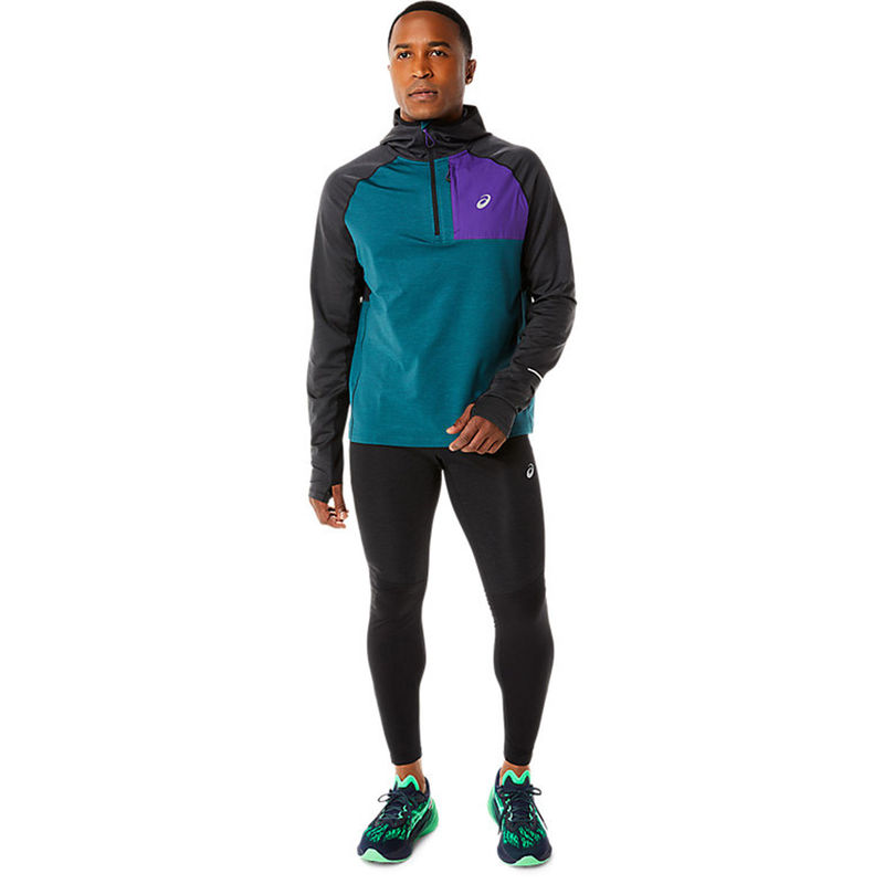 Asics Winter Run LS Green Mens Hoodies (S)