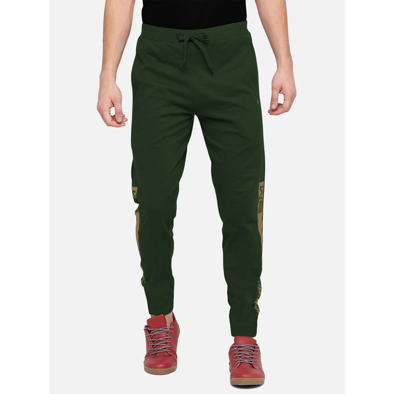 BULLMER Men Green Athleisure Sportswear Track Pants (L)