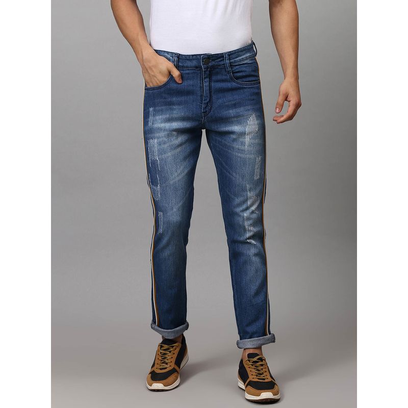 Campus Sutra Men Side Striped Stylish Casual Denim Jeans