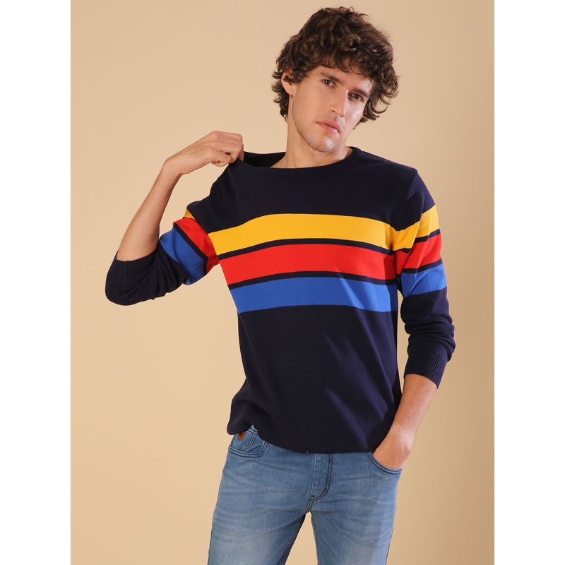 CAHOOT Men Stylish Colorblocked Casual Sweaters (S)
