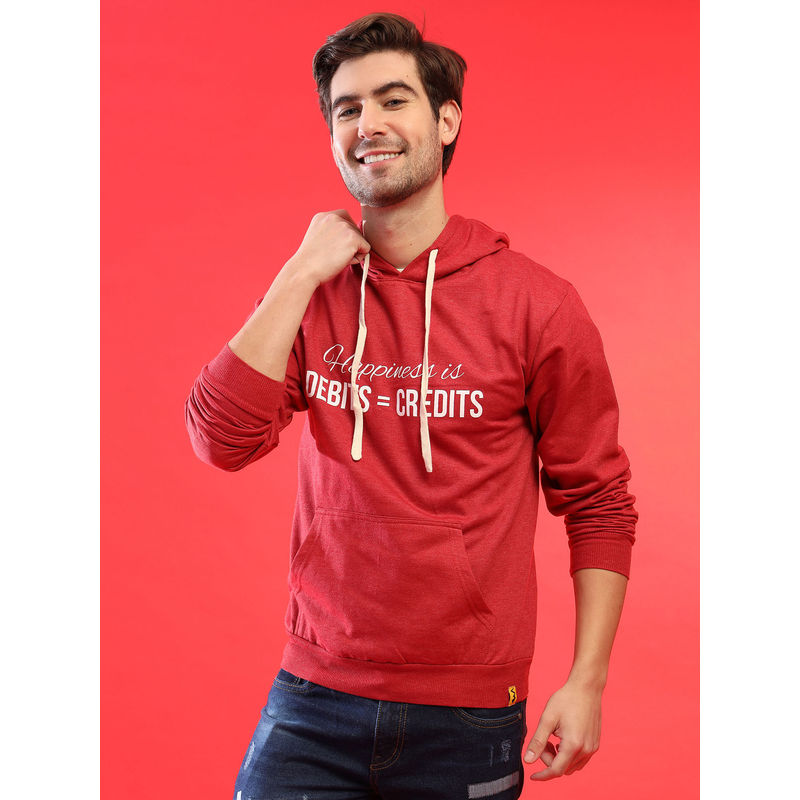 Campus Sutra Men Printed Full Sleeve Stylish Casual Hooded Sweatshirts (L)