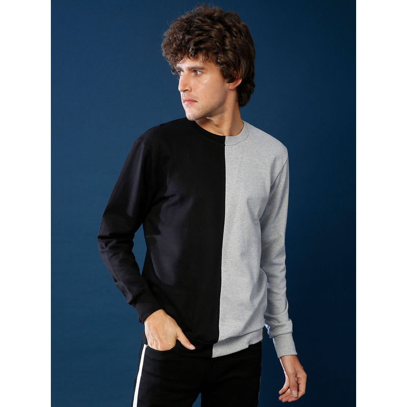 Campus Sutra Men Full Sleeve Colorblock Stylish Casual Sweatshirts (S)