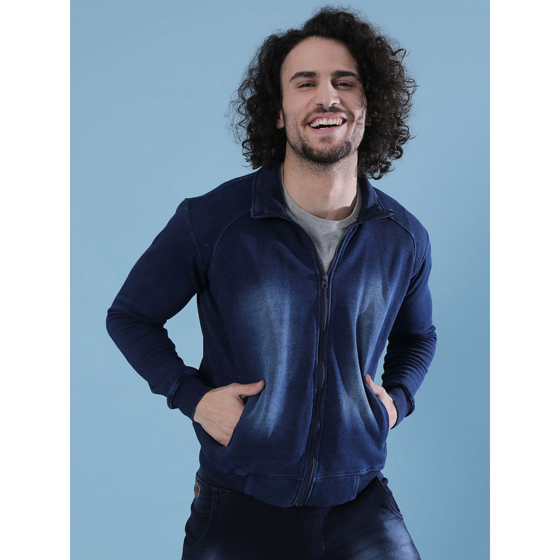 Campus Sutra Men Solid Stylish Casual Denim Jacket (L)