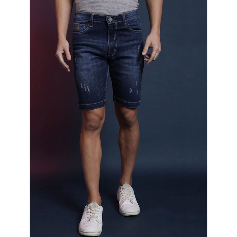 Campus Sutra Men Torn Stylish Denim Shorts (34)