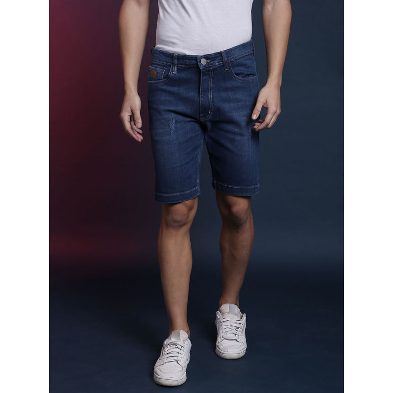 Campus Sutra Men Torn Stylish Denim Shorts (36)