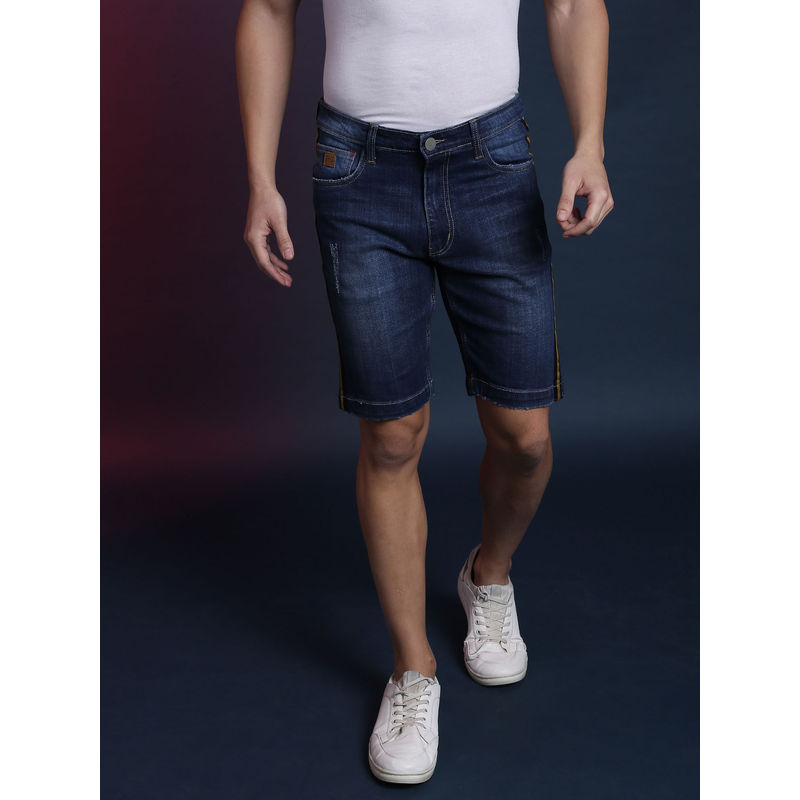 Campus Sutra Men Torn Stylish Denim Shorts (36)