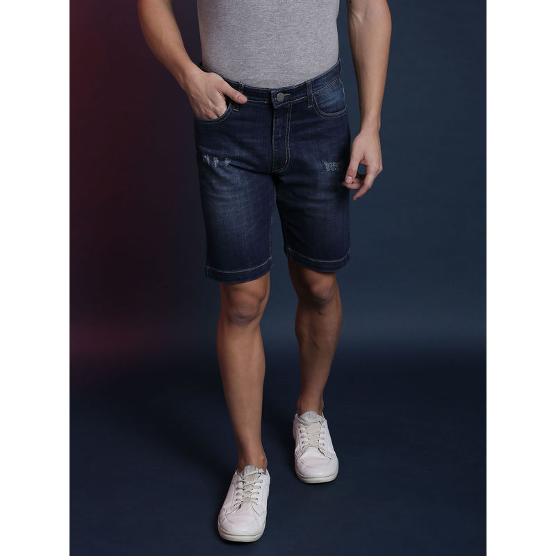 Campus Sutra Men Torn Stylish Denim Shorts (32)