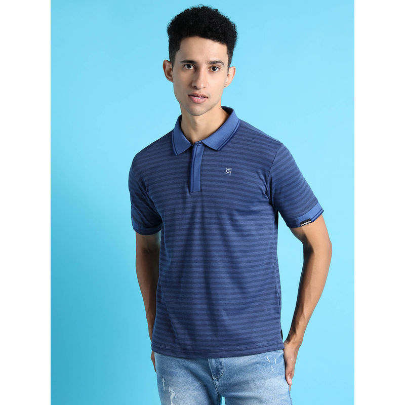 Campus Sutra Men Striped Stylish Casual Summer Polo T-Shirts (S)