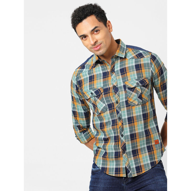 Campus Sutra Men Checks Stylish Summer Casual Shirts (S)