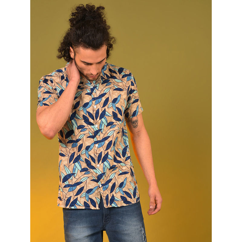 Campus Sutra Men Floral Design Stylish Casual Shirts (S)