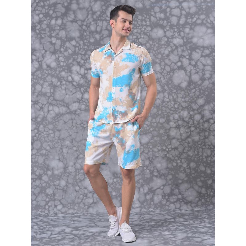 Campus Sutra Men Tye-Dye Stylish Casual Co-Ords (Short With Shirt) (Set of 2) (XL)