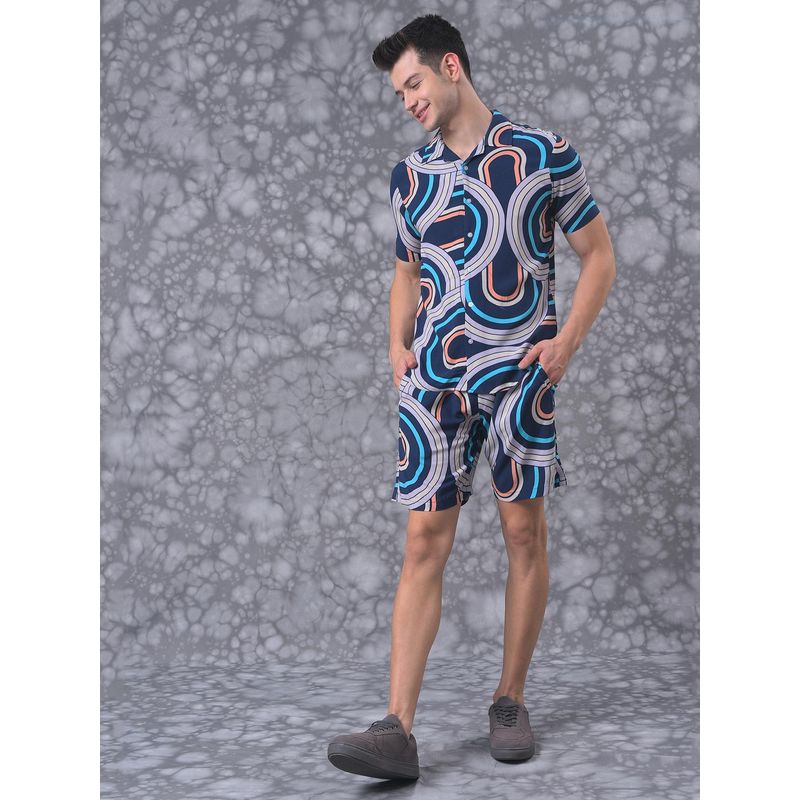 Campus Sutra Men Graphic Design Stylish Casual Co-Ords (Short With Shirt) (Set of 2) (M)