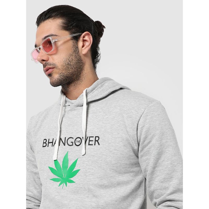 Campus Sutra Graphic Print Hoodie kangaroo Pocket (M)