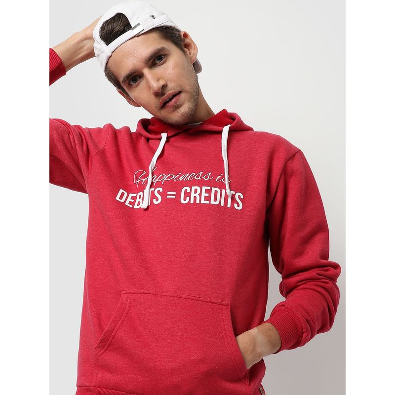 Campus Sutra Printed Full Sleeve Hooded Sweatshirt (L)