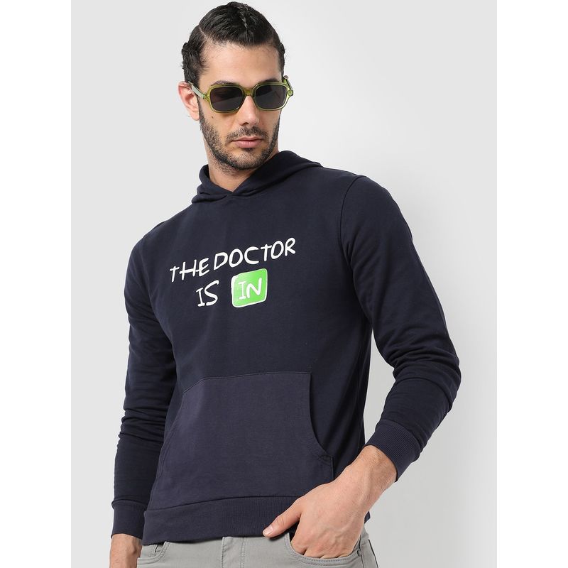 Campus Sutra Men Printed Stylish Casual Hooded Sweatshirts (S)