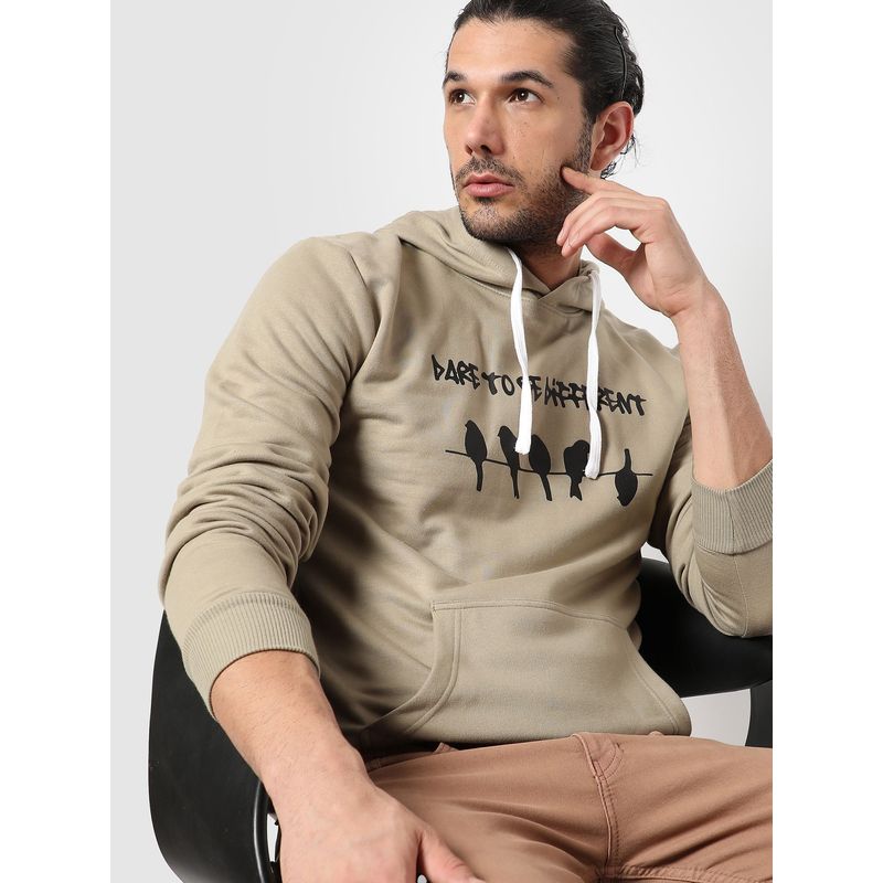 Campus Sutra Men Graphic Print Hooded Sweatshirt (XL)