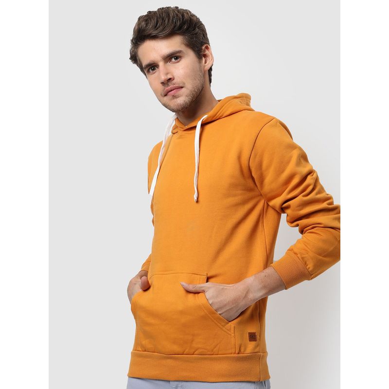 Campus Sutra Men Solid Hooded Sweatshirt with Insert Pocket (S)