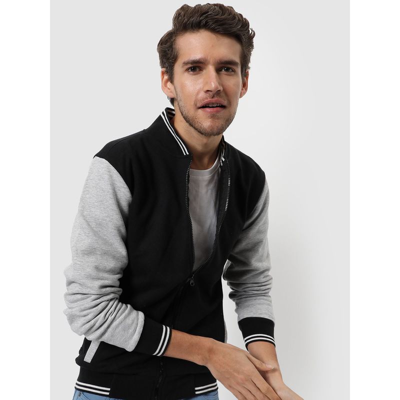 Campus Sutra Colorblocked Varsity Jacket Constrast (XL)